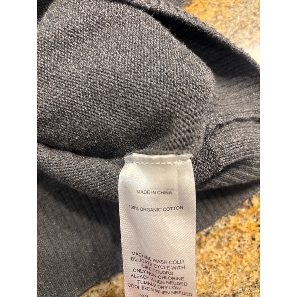 Quince Womens Organic Cotton Mockneck Sweater Charcoal Gray LB27638 M - Picture 3 of 8
